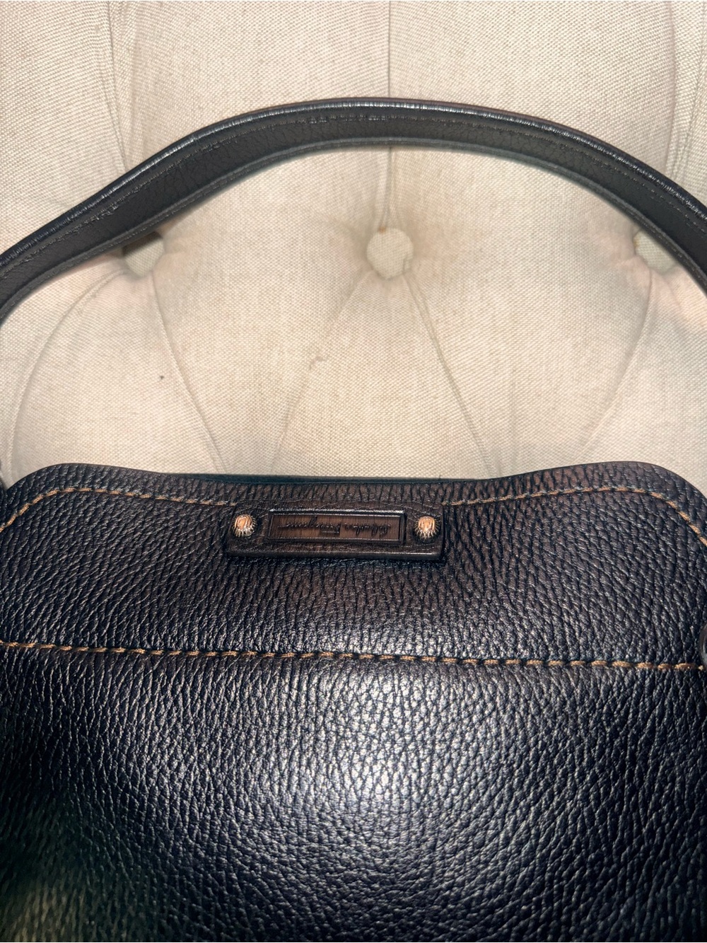 Salvatore Ferragamo Vintage 21 A303 Black Pebbled Leather Bag FULL SET - Picture 5 of 12